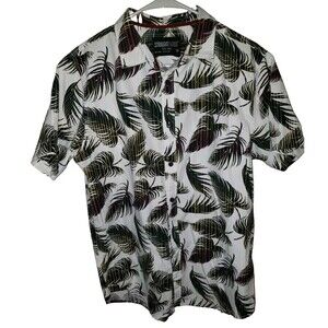 Straight Faded Men's Tropical Print Short Sleeve Button Up  Size M